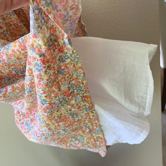 Vintage American Eagle Linen blend babydoll AE Floral Cami Mini Dress coquette - Picture 8 of 9